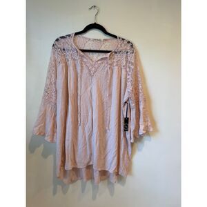 Liberty Love Blush Lace Yoke Peasant top
